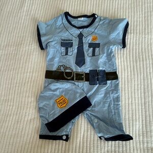 Blue Police-Themed Kids Romper